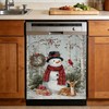 Snowman Dishwasher Magnet Cover,Winter Scene Kitchen Decor Waterproof Refrigerator Magnet