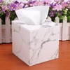 BSTKEY PU Leather Household Office Cube Square Tissue Paper Holder