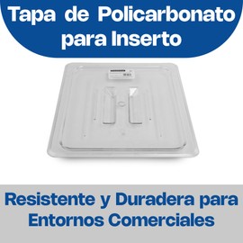 CALEDONIA, Tapa Completa para Inserto Medio de Policarbonato con Certificación NSF, Complemento Ideal para Mantener la Higiene y Temperatura de tus Platillos, TAMEPO-COM