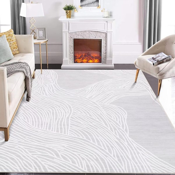 GAOMON Area Rug 9x12 Washable Modern Indoor Lines Printed Soft