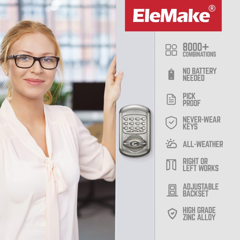Bravex Keyless Deadbolt Keypad Entry Door Lock Zinc Alloy Sabbath