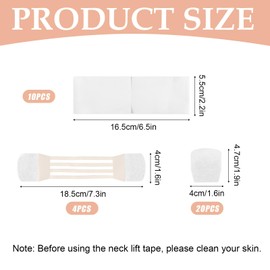 4pcs Neck Lifting Tapes with 20pcs Replacement Patches, Premium Neck Lifting Tapes & 10pcs Invisible Elastic Wrinkle Patches Suitable for Women Tightening Skin