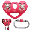 Zipline Trolley Kit with 25kN Carabiner Double Tandem Dual Pulley