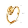 Cybche Boho Hug Hand Ring Gold Hug Hand Open Ring
