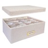 Sprsthai Linen Photo Storage Box, Large Capacity Organizer Box, Storage