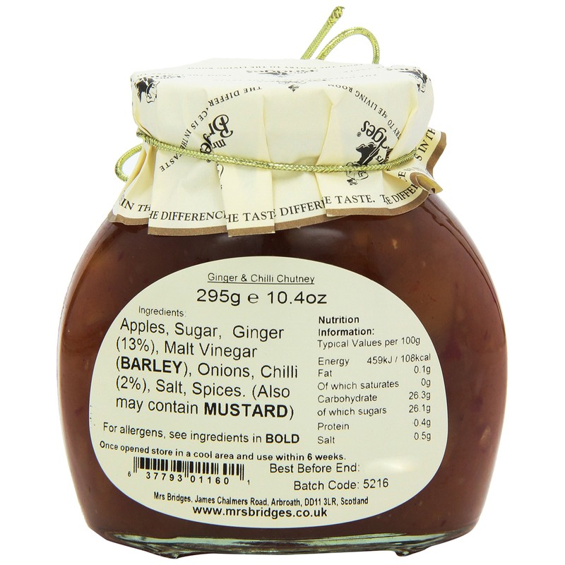 Mrs Bridges Ginger and Chilli Chutney