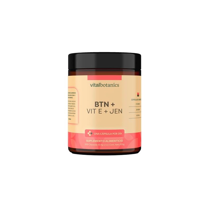 VITAL BOTANICS - Biotina + Vitamina E Con Jengibre -