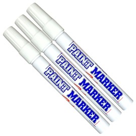 Paint Markers Oil-based Pen Permanent Waterproof Car Tire Tread Rubber Metal - 3 pcs (White)