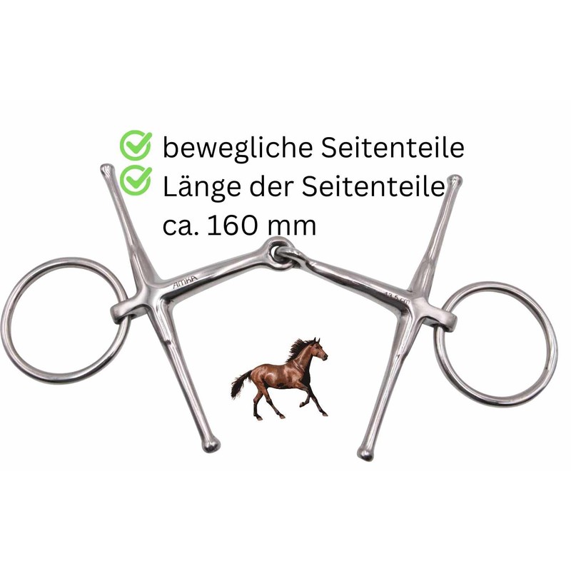 AMKA Fulmer Snaffle Bit Single Broken Stainless Steel Solid Thickness