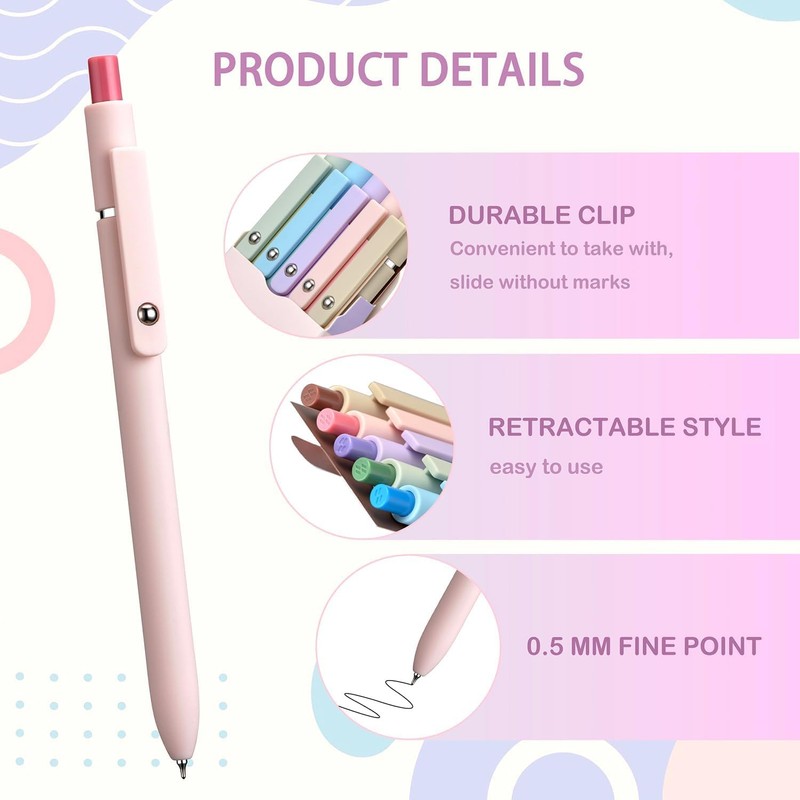 erofa Zennyth 5pcs Gel Pen Set Macaron Series 0.5mm Fine
