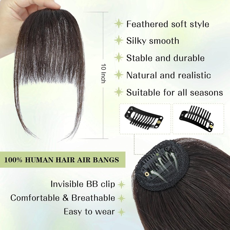 Flequillos Postizos, Postizo Pelo Clip de Flequillo Flequillos de Extensiones