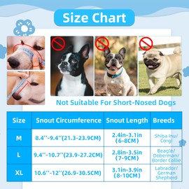 QMLING Muzzle for Large, Medium, Small Dogs, Reflective Mesh Muzzle, Breathable Pet Mask, Muzzles with Adjustable Strap Prevents Biting and Chewing (M, L, XL)