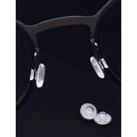 Tolaxy 5 Pairs Push-in Eyeglass Nose Pads, 9mm Clear Glasses Replacement Nose Pieces, Anti-Slip Soft Silicone Nose Bridge Pads
