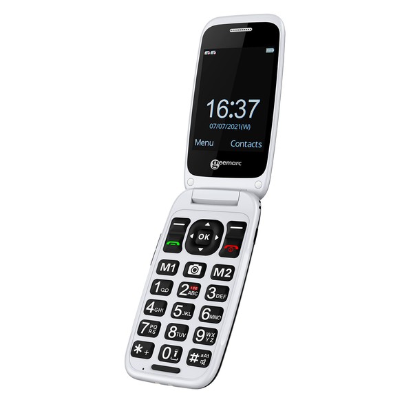 Geemarc CL8700-4G Amplified Clamshell Mobile Phone with Large Keys, SOS Function and One-touch Memory Buttons - Bluetooth and Hearing Aid Compatible - For Hearing Impaired - Unlocked - UK Version