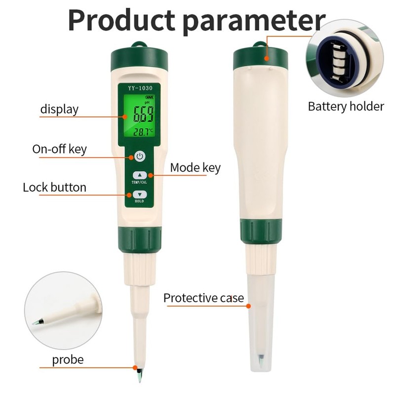 Fowecry Professional Food PH Meter High Accuracy Sensor Temp Acidity