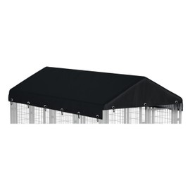 Ddeman Replacement Outdoor Dog Kennel Cover 5'W x 10'L Made of 600D Waterproof Oxford Cloth- Black （Sold only Kennel Cover Without Frame）