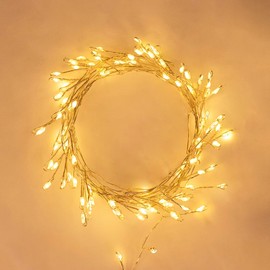 PCORES Fairy Lights Plug in, 10M 300LED Firecracker String Lights Waterproof Silver Wire, for Bedroom/DIY/Party/Garden/Porch/Patio/Backyard/Christmas Tree, Firecracker Cluster Lights with Remote Timer