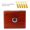 Saxophone Reed Case Solid Wood Reeds Storage Box with Hygrometer