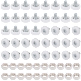 beinkmake 20Pcs 19mm Drawer Rollers Drawer Replacement Wheels Bearing Plastic Small Pulley with Nuts for Sliding Furniture File Cabinet