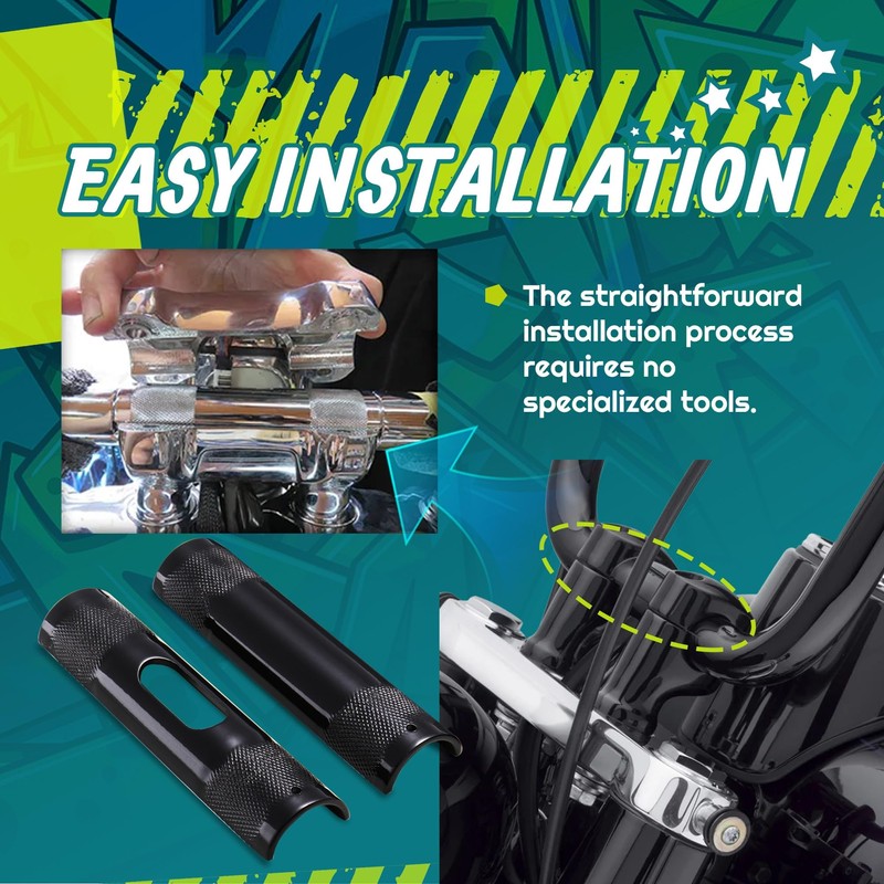 MoKitDora 1" to 1.25" Handlebar Riser Adapter for Harley 1"