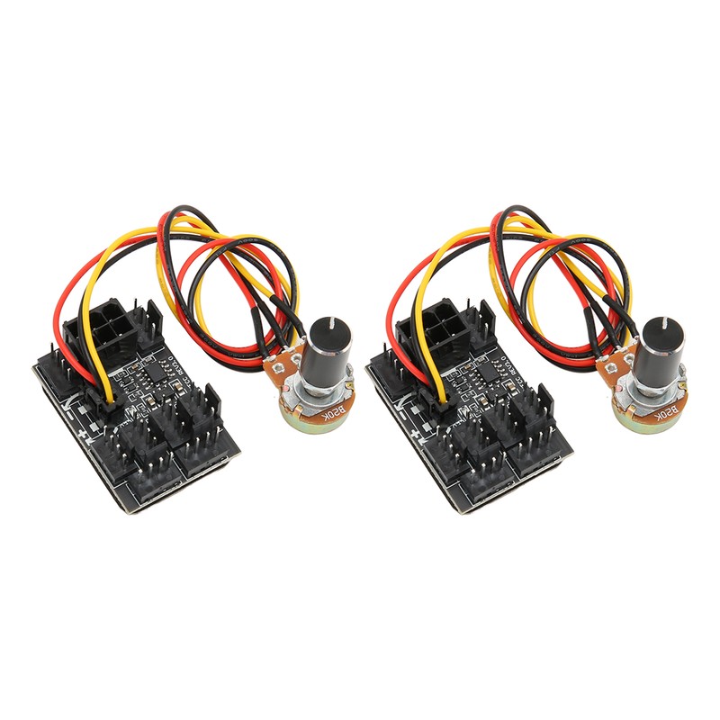 2 Pcs PC Fan Controller 3 Pin 4 Pin Fan