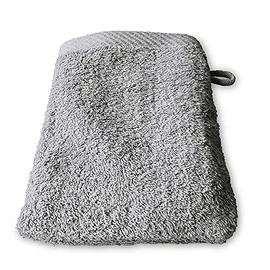 Lanudo® Pure Line Luxury Wash Mitt 600 g/m² 21 x 15 cm 100% Finest Premium Terry Cotton of the Highest Quality Flannel/Wash Cloth Colour: Silver