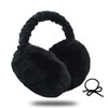 Women's Ear Warmers, Earmuffs, Men's Foldable Soft Black Plush Earmuffs