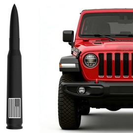 Antena antirrobo para coche y camión con bandera americana, diseño antirrobo para Jeep Wrangler Gladiator JL JK JT Rubicon Sahara Unlimited Sport 4xe Willys Mojave 2007-2025 (negro mate)