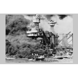 USS West Virginia Burning PHOTO Pearl Harbor Attack World War 2