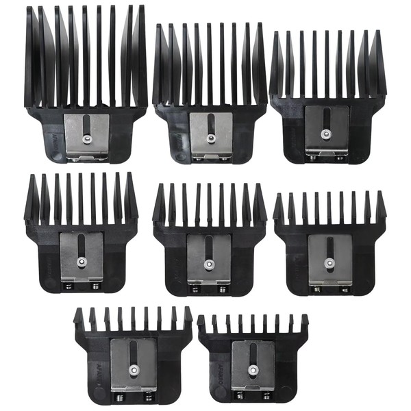 Updated 8 Pack Black Clipper Guards for W*ahl Detailer, for