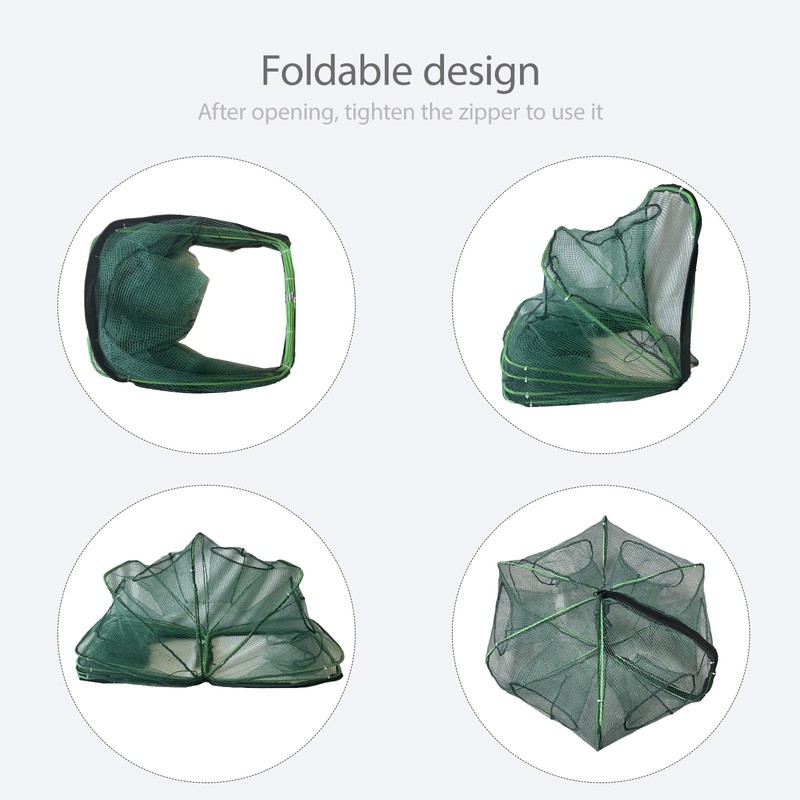 2Pcs Foldable Fish Trap,Minnow Trap,Crab Trap,Fishing Net,Bait Cage for Crabs