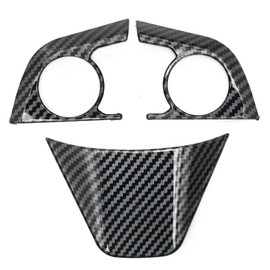 UOIENRT Steering Wheel Frame Strip Button Panel Cover Trim, Carbon Fiber Color Steering Wheel Button Cover Sticker Interior Decoration Trim, Replacement for Toyota Avalon Camry 2018-2024