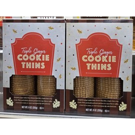 Trader Joe Triple Ginger Cookies Thins 9oz 255g (Two Boxes)