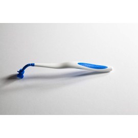 Mouth-Mate Small U-Shape Oral Hygiene and Tooth Brushing Aid with Unique Bendable Handle and Soft Tip to Improve Comfort, Single Unit