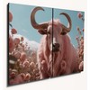 The Plum Penguin Majestic Pink Fur Minotaur Wooden Wall Art