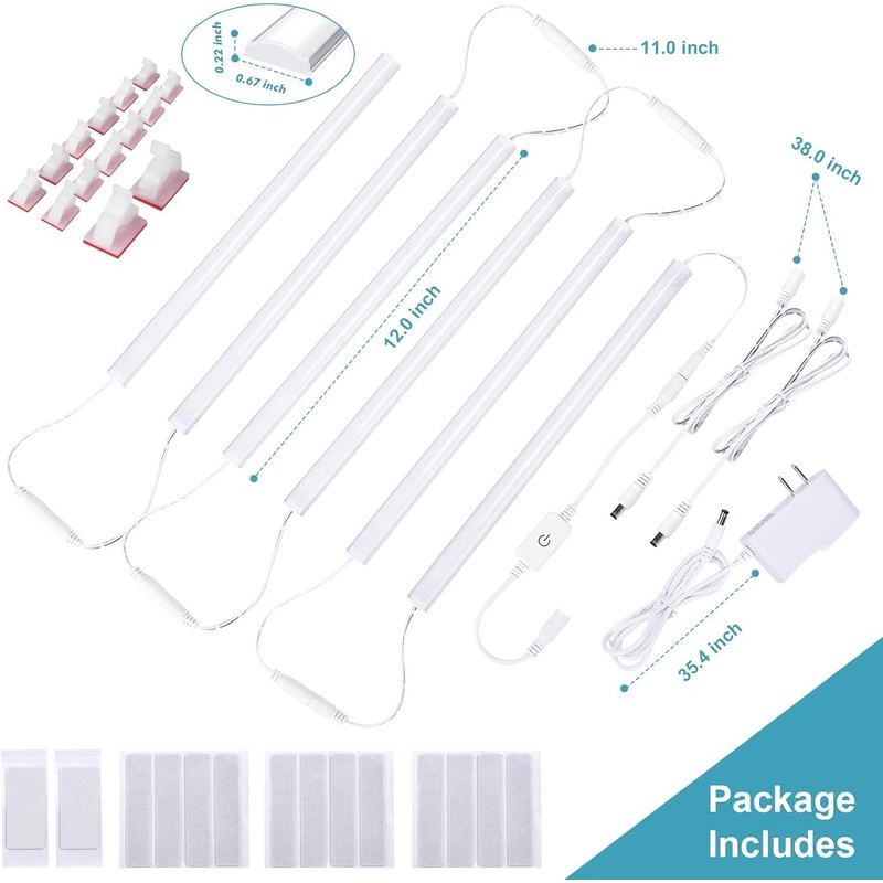 6PCS x 12 Inch Under Cabinet Lights Plug-in, Warm White