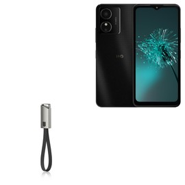 BoxWave Cable Compatible with HMD Arc - USB Type-C Keychain Charger, Key Ring USB Type-C to Type-A 8 in USB Cable - Jet Black
