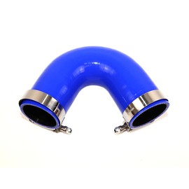 TenkeAuto High Performance 4-Ply Reinforced 2.5" ID 135 Degree Elbow Coupler Silicone Hose +SS304 T Bolt Clamps for Turbo/Intercooler/Piping (2.5" Blue)