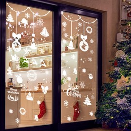 10 Sheets Christmas Decorations -Snowflake Christmas Window Clings Christmas Window Decorations Decals Xmas Decorations,White Snowflake Ornaments Winter Decal 419 Pcs