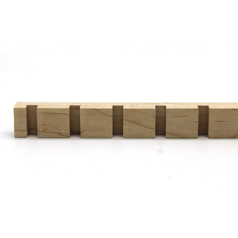 1/2" x 3/4" Maple, Hardwood, Dentil Molding, Decorative Trim (6,