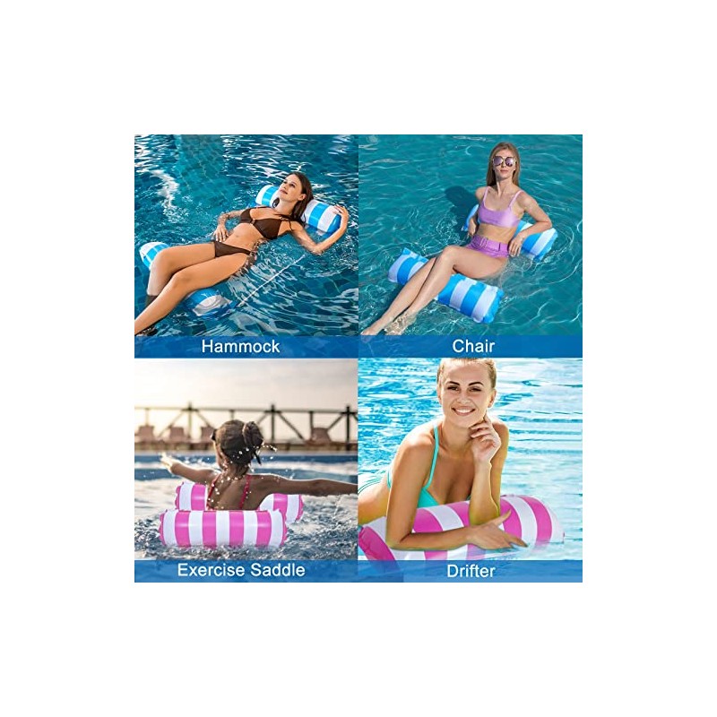 Juego de 2 colchonetas para piscina, flotador e inclinable, 4