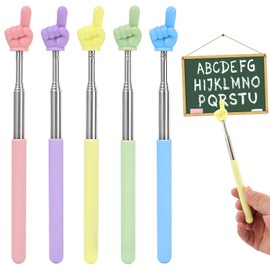 HENGBIRD Pack of 5 Pointer Stick Extendable Stainless Steel Retractable Classroom Pointer Handheld Telescopic Rod Pointer Extendable Teacher Pointer for Presentations