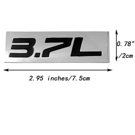 OnlyYou.X 3.7L Engine Emblem 3.7L Engine Badge Thick Decal Sticker Fit for Pickup and Car 2 Pieces Metal Red Chrome