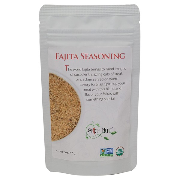 Fajita Seasoning, Latin American Mexican cooking Organic small pouch – salt free, 2 Ounce, The Spice Hut