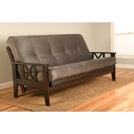 Futon Cover Only - Quality Suede Microfiber Fabric Collection Fits 6-8 inch Futons Mattress (Grey, Queen Size)