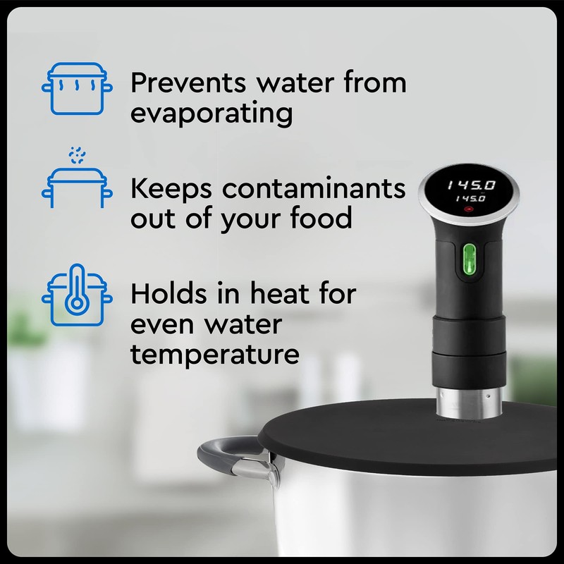 IMPRESA Sous Vide Silicone Lid for Precision Cooking Compatible with