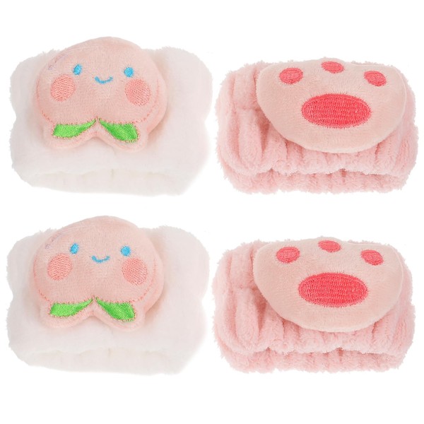Baluue 2 Pairs Plush Absorbent Face Washing Wristbands for Skincare