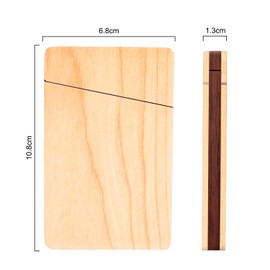 wellhouse Wooden Business Card Holders Wood Business Card Case Name Card Holder Walnut Card Holder with Magnetic Closure Portable(Maple)