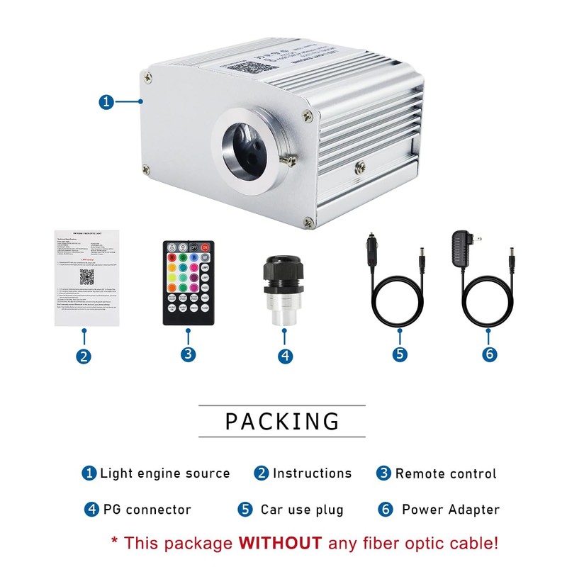 AKEPO 10W Twinkle Fiber Optic Light Engine Light Source, APP