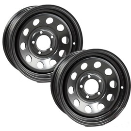 eCustomrim 2-Pack Trailer Wheels 14X5.5 14" Black Modular 5 Lug Rim On 4.5" Center